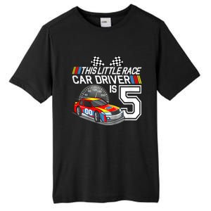 Kids 5 Year Old Race Car Birthday 5th Stock Car Racing Party Tall Fusion ChromaSoft Performance T-Shirt