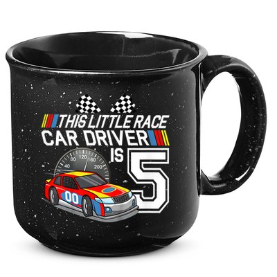 Kids 5 Year Old Race Car Birthday 5th Stock Car Racing Party 15oz Campfire Ceramic Mug