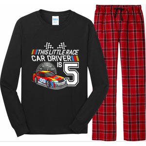 Kids 5 Year Old Race Car Birthday 5th Stock Car Racing Party Long Sleeve Pajama Set