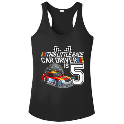 Kids 5 Year Old Race Car Birthday 5th Stock Car Racing Party Ladies PosiCharge Competitor Racerback Tank