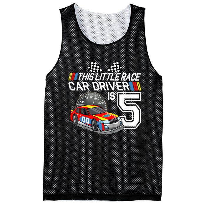 Kids 5 Year Old Race Car Birthday 5th Stock Car Racing Party Mesh Reversible Basketball Jersey Tank