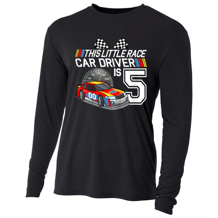 Kids 5 Year Old Race Car Birthday 5th Stock Car Racing Party Cooling Performance Long Sleeve Crew