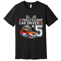 Kids 5 Year Old Race Car Birthday 5th Stock Car Racing Party Premium T-Shirt