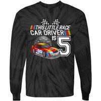 Kids 5 Year Old Race Car Birthday 5th Stock Car Racing Party Tie-Dye Long Sleeve Shirt