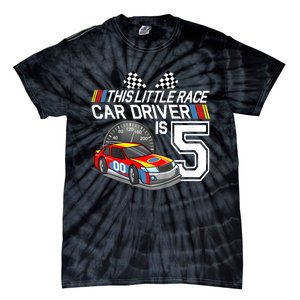 Kids 5 Year Old Race Car Birthday 5th Stock Car Racing Party Tie-Dye T-Shirt