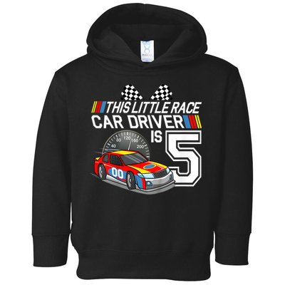 Kids 5 Year Old Race Car Birthday 5th Stock Car Racing Party Toddler Hoodie