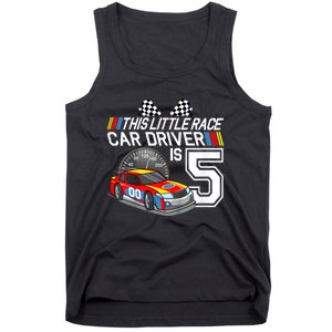 Kids 5 Year Old Race Car Birthday 5th Stock Car Racing Party Tank Top