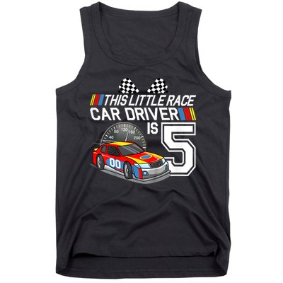 Kids 5 Year Old Race Car Birthday 5th Stock Car Racing Party Tank Top