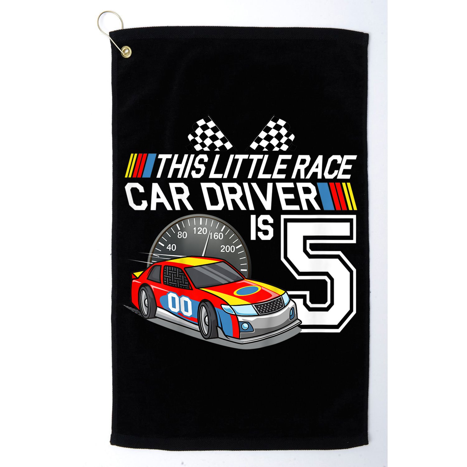 Kids 5 Year Old Race Car Birthday 5th Stock Car Racing Party Golf Towel