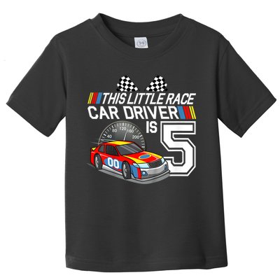 Kids 5 Year Old Race Car Birthday 5th Stock Car Racing Party Toddler T-Shirt