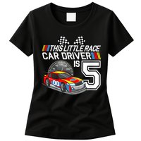 Kids 5 Year Old Race Car Birthday 5th Stock Car Racing Party Womens T-Shirt