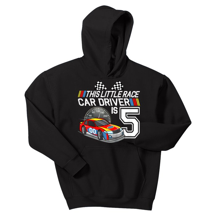 Kids 5 Year Old Race Car Birthday 5th Stock Car Racing Party Kids Hoodie