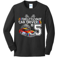 Kids 5 Year Old Race Car Birthday 5th Stock Car Racing Party Kids Long Sleeve Shirt