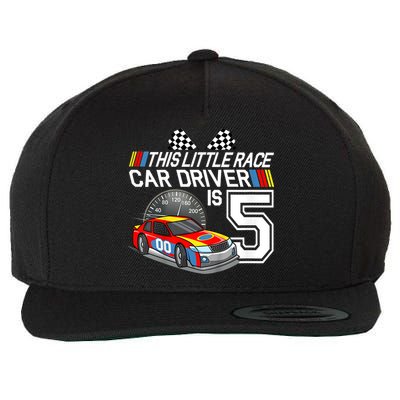 Kids 5 Year Old Race Car Birthday 5th Stock Car Racing Party Wool Snapback Cap