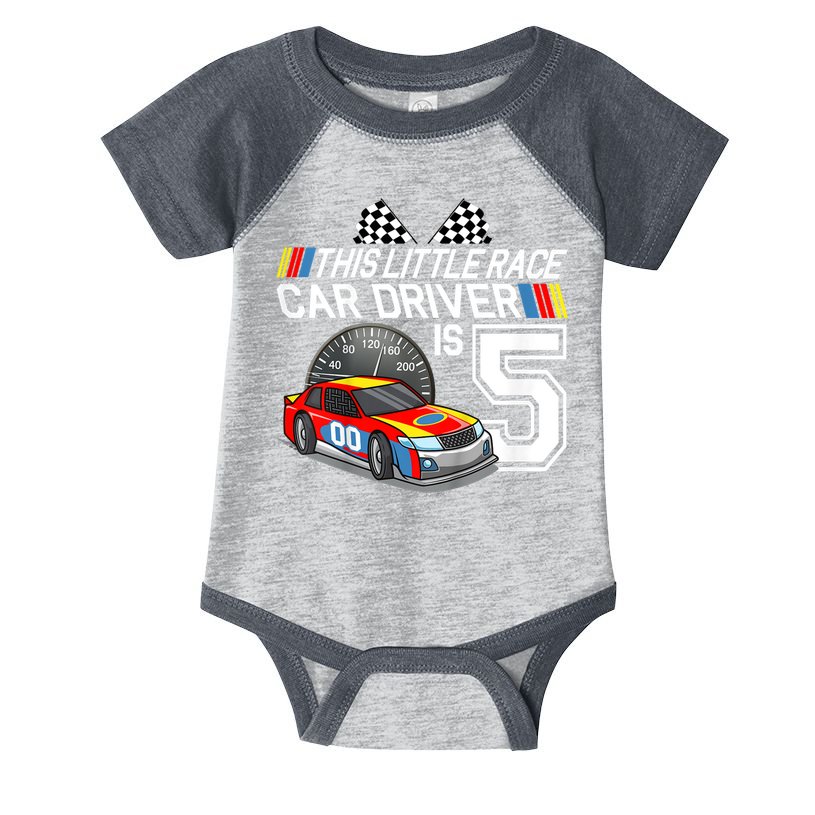 Kids 5 Year Old Race Car Birthday 5th Stock Car Racing Party Infant Baby Jersey Bodysuit