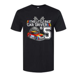 Kids 5 Year Old Race Car Birthday 5th Stock Car Racing Party Softstyle CVC T-Shirt