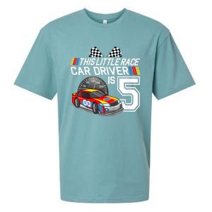 Kids 5 Year Old Race Car Birthday 5th Stock Car Racing Party Sueded Cloud Jersey T-Shirt