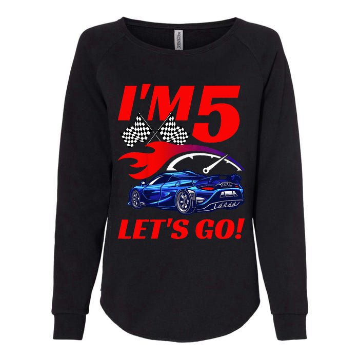 Kids 5 Year Old 5th Racing Racecar Birthday Party Womens California Wash Sweatshirt