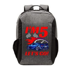 Kids 5 Year Old 5th Racing Racecar Birthday Party Vector Backpack