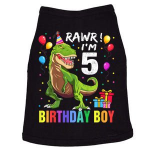 K.i.d.s 5 Year Old Shirt 5th Birthday Boy T Rex Dinosaur Shirt Doggie Tank