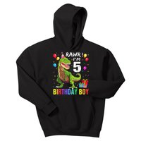 K.i.d.s 5 Year Old Shirt 5th Birthday Boy T Rex Dinosaur Shirt Kids Hoodie