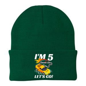 Kids 5 Year Old 5th Racing Racecar Birthday Party Knit Cap Winter Beanie