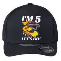 Kids 5 Year Old 5th Racing Racecar Birthday Party Flexfit Unipanel Trucker Cap