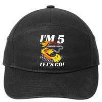 Kids 5 Year Old 5th Racing Racecar Birthday Party 7-Panel Snapback Hat