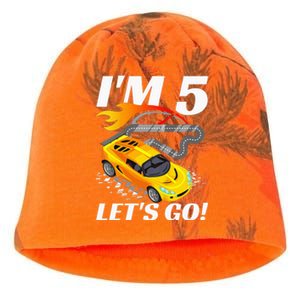 Kids 5 Year Old 5th Racing Racecar Birthday Party Kati - Camo Knit Beanie