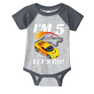 Kids 5 Year Old 5th Racing Racecar Birthday Party Infant Baby Jersey Bodysuit