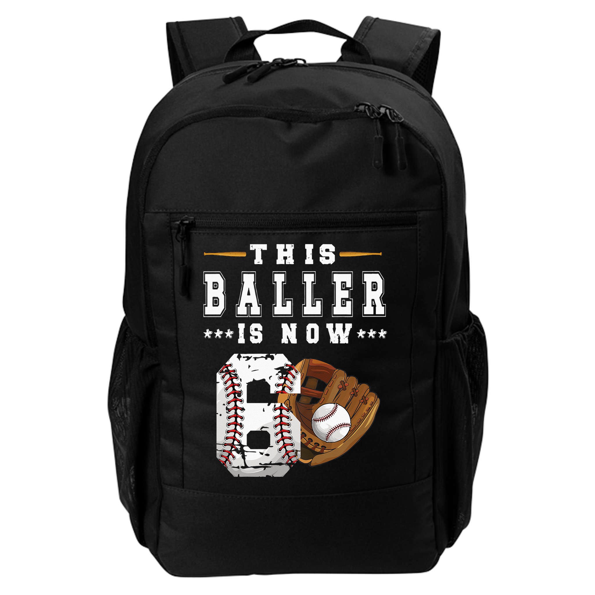 Kids 6th Birthday Baseball Boy Six Year Old Baseball Player Backpack