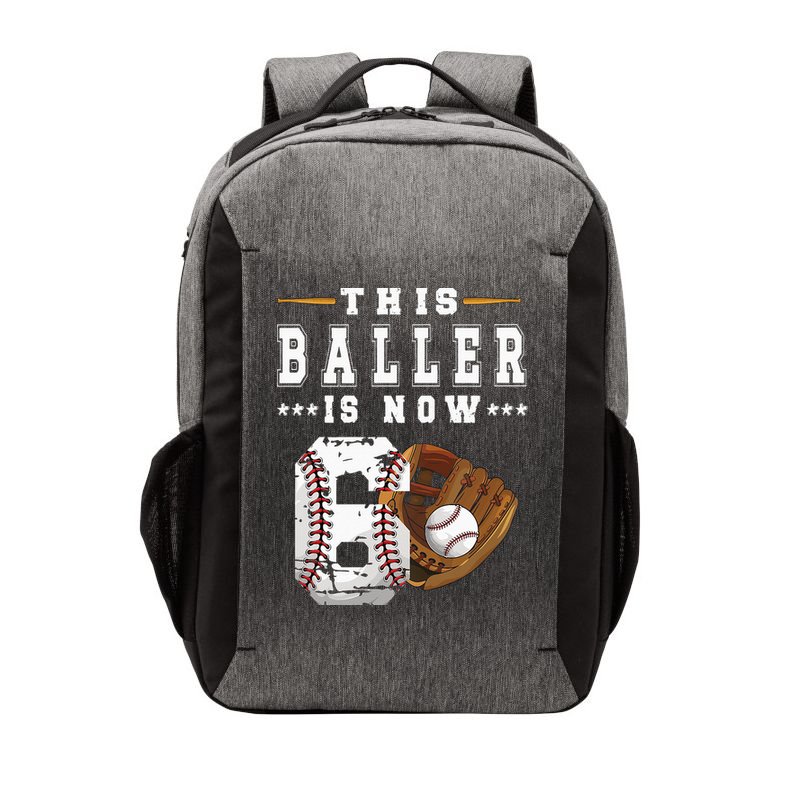 Kids 6th Birthday Baseball Boy Six Year Old Baseball Player Vector Backpack