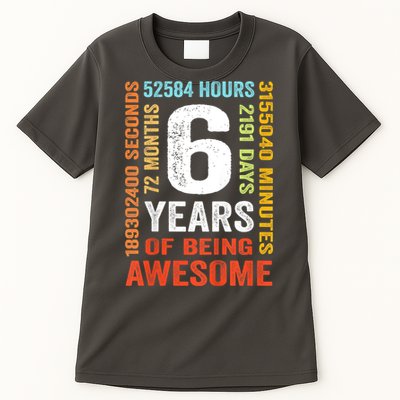 Kids 6th Birthday 6 Years Old Vintage Retro 72 Months Tall T-Shirt