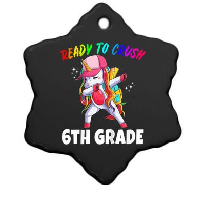 Kids 6th Grade Unicorn First Day Of School Gift Girl Rainbow Ceramic Star Ornament