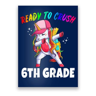 Kids 6th Grade Unicorn First Day Of School Gift Girl Rainbow Poster