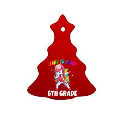 Kids 6th Grade Unicorn First Day Of School Gift Girl Rainbow Ceramic Tree Ornament