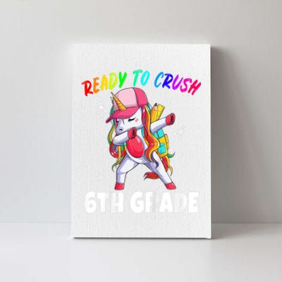 Kids 6th Grade Unicorn First Day Of School Gift Girl Rainbow Canvas