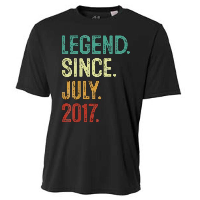 Kids 6 Years Old Legend Since July 2017 6th Birthday Cooling Performance Crew T-Shirt