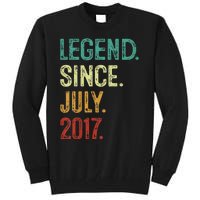 Kids 6 Years Old Legend Since July 2017 6th Birthday Tall Sweatshirt