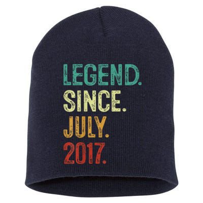 Kids 6 Years Old Legend Since July 2017 6th Birthday Short Acrylic Beanie