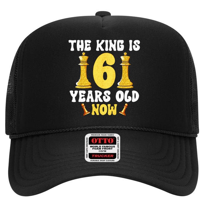 Kids 6 Years Old Birthday Chess Lover 6th Birthday Kids Chess High Crown Mesh Back Trucker Hat