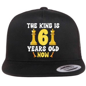 Kids 6 Years Old Birthday Chess Lover 6th Birthday Kids Chess Flat Bill Trucker Hat