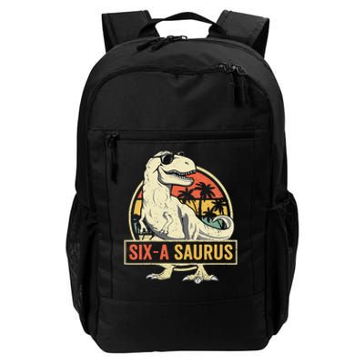 Kids 6 Year Old Dinosaur Birthday 6th T Rex Dino Six Saurus Daily Commute Backpack