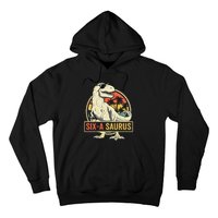 Kids 6 Year Old Dinosaur Birthday 6th T Rex Dino Six Saurus Hoodie