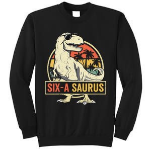 Kids 6 Year Old Dinosaur Birthday 6th T Rex Dino Six Saurus Sweatshirt