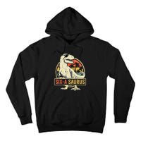 Kids 6 Year Old Dinosaur Birthday 6th T Rex Dino Six Saurus Tall Hoodie