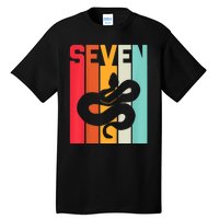 Kids 7th Birthday Vintage Snake Lover Pet Reptile 7 Years Old Tall T-Shirt