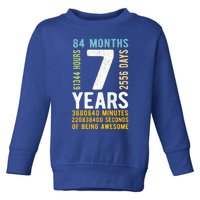 7th Birthday Gift 7 Years Old Vintage Retro 84 Months Toddler Sweatshirt