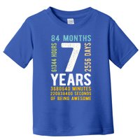 7th Birthday Gift 7 Years Old Vintage Retro 84 Months Toddler T-Shirt