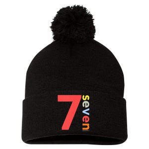 Kids 7th Birthday Boy 7 Year Old Seven Party Age 7 Ideas Pom Pom 12in Knit Beanie